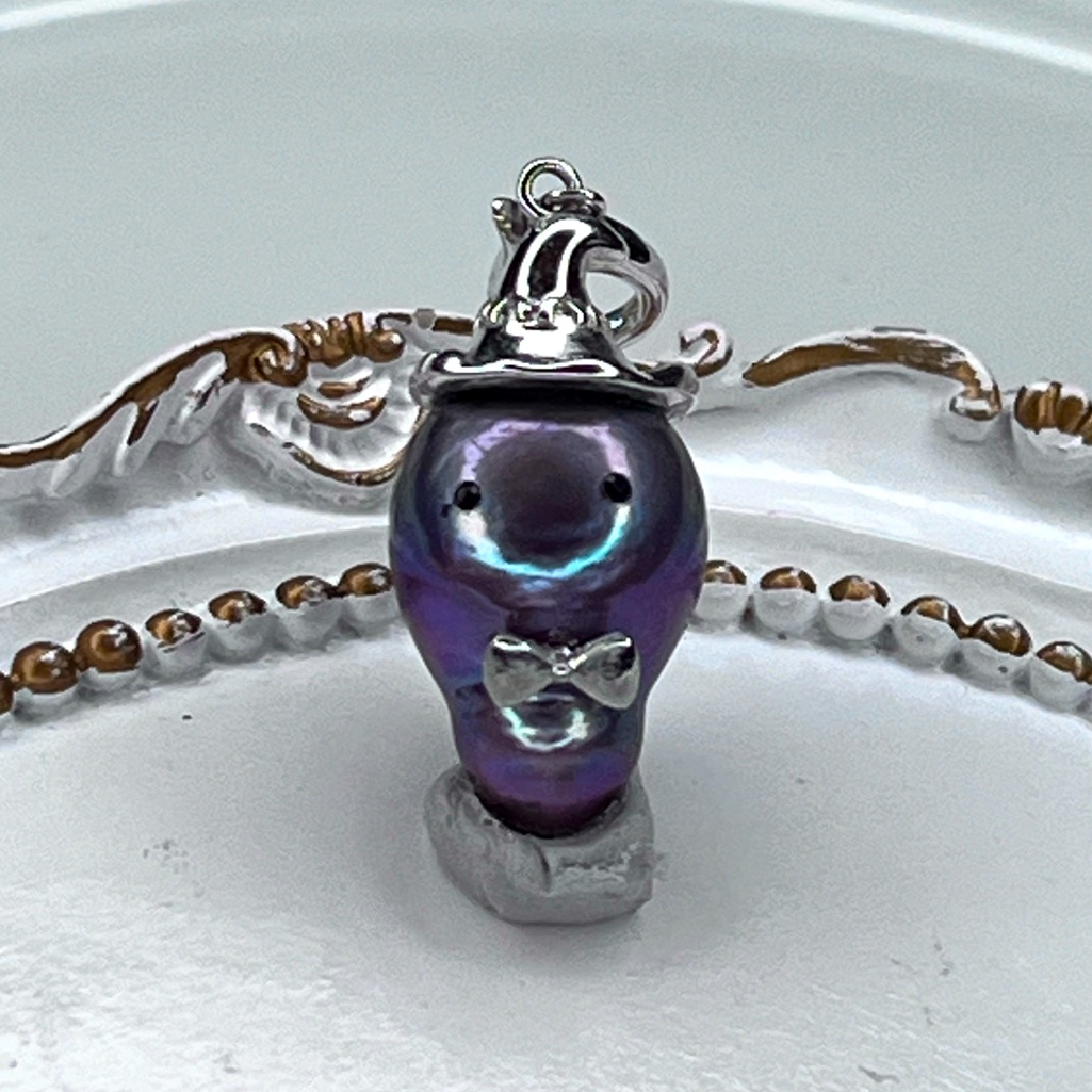Handmade S925 Ss Freshwater Edison Blueberry Character Detachable Pendant 45$